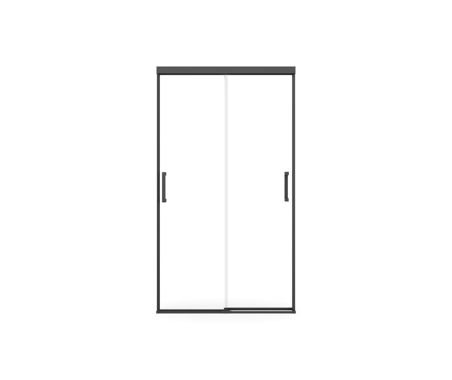 Incognito 74 39-42 x 74 in. 8mm Bypass Shower Door for Alcove Installation with Clear glass in Matte Black - Plumbing Market