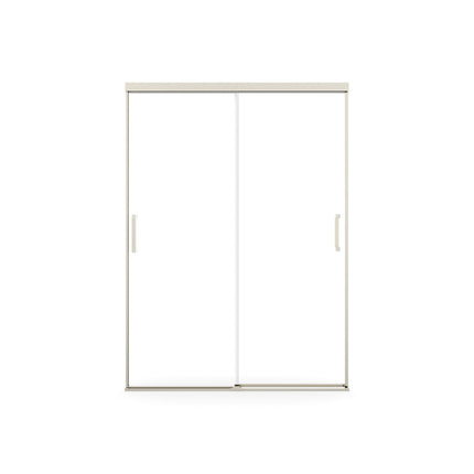 Incognito 74 51-54 x 74 in. 8mm Bypass Shower Door for Alcove Installation with Clear glass in Brushed Nickel - Plumbing Market