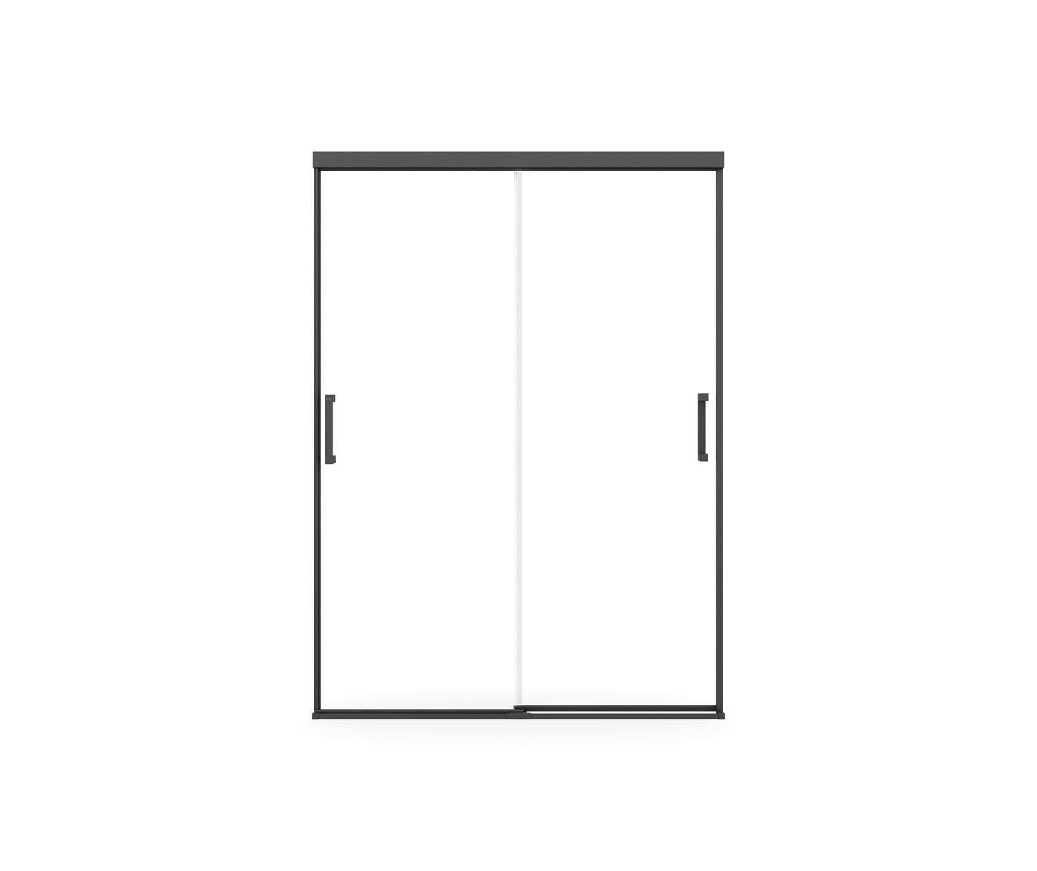 Incognito 74 51-54 x 74 in. 8mm Bypass Shower Door for Alcove Installation with Clear glass in Matte Black - Plumbing Market