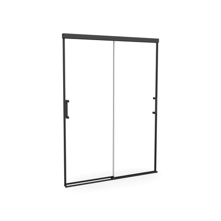 Incognito 74 51-54 x 74 in. 8mm Bypass Shower Door for Alcove Installation with Clear glass in Matte Black - Plumbing Market