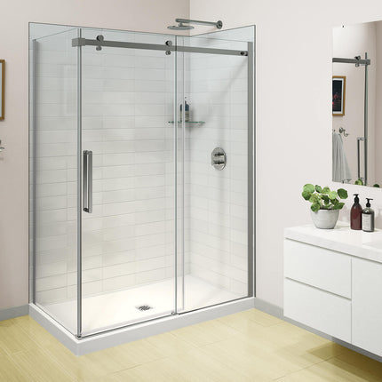 Halo Pro GS 56 ½-59 x 78 ¾ in. 8mm Sliding Shower Door for Alcove Installation with GlassShield® glass in Chrome - Plumbing Market