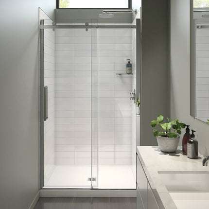 Halo Pro 44 ½-47 x 78 ¾ in. 8mm Sliding Shower Door for Alcove Installation with Clear glass in Chrome - Plumbing Market