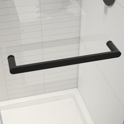 Halo Pro 44 ½-47 x 78 ¾ in. 8 mm Sliding Shower Door with Towel Bar for Alcove Installation with Clear glass in Matte Black - Plumbing Market