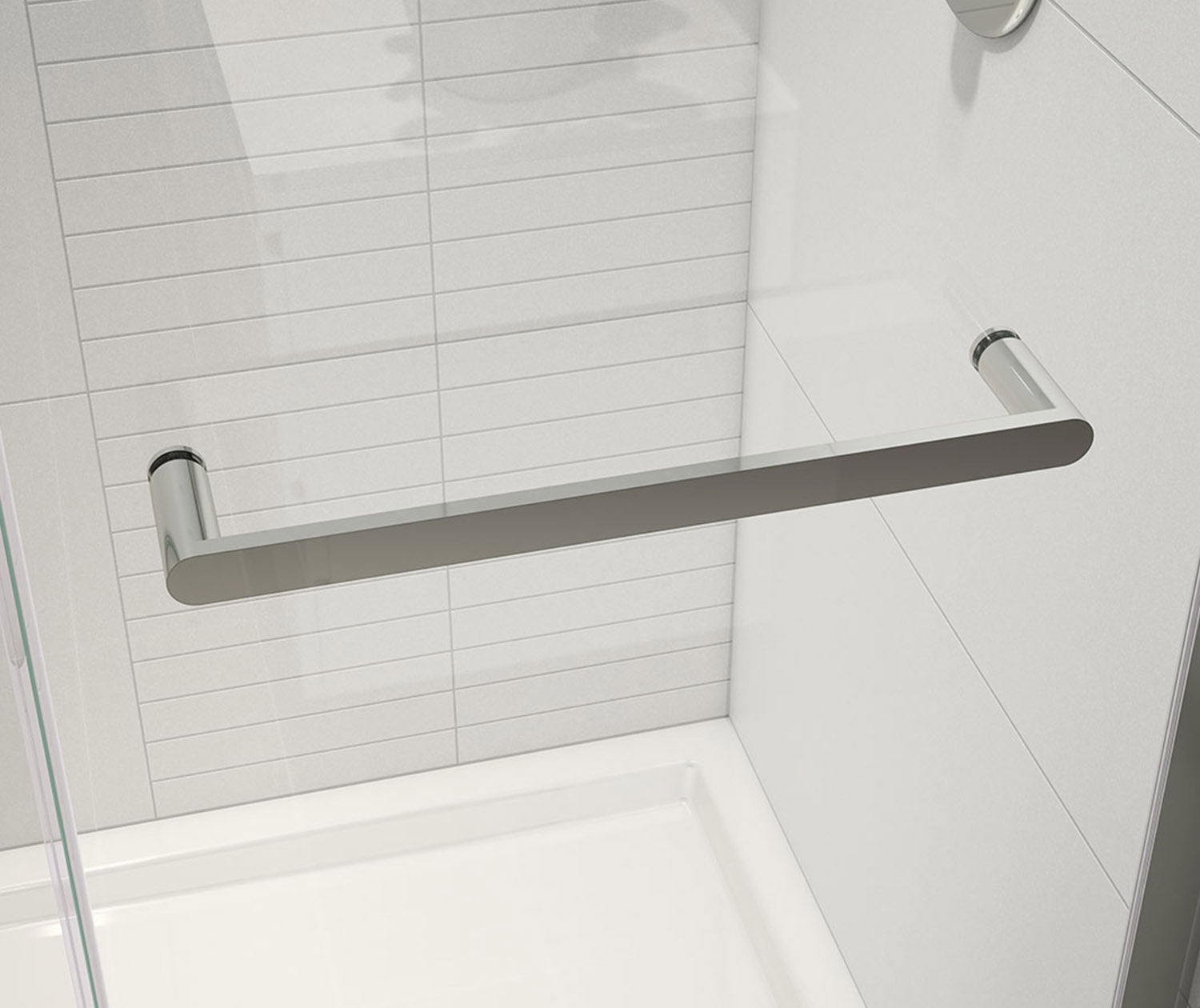 Halo Pro 56 ½-59 x 78 ¾ in. 8 mm Sliding Shower Door with Towel Bar for Alcove Installation with Clear glass in Chrome - Plumbing Market