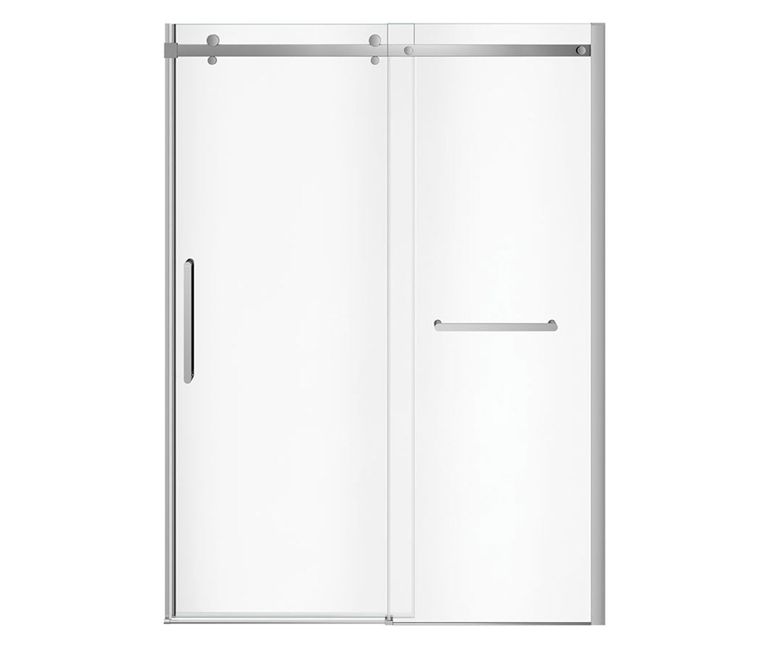 Halo Pro 56 ½-59 x 78 ¾ in. 8 mm Sliding Shower Door with Towel Bar for Alcove Installation with Clear glass in Chrome - Plumbing Market