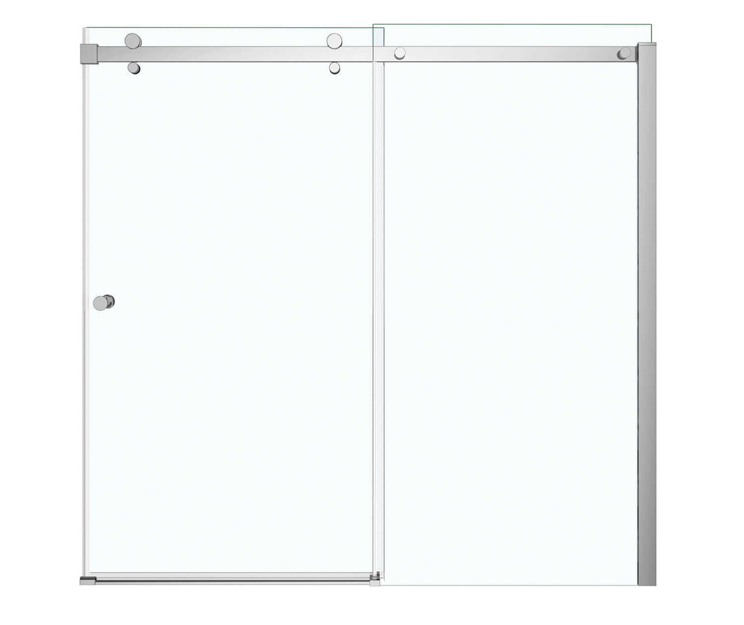 Luminescence 56 ½-59 x 55 ½-57 ½ in. 6 mm Sliding Tub Door for Alcove Installation with Clear glass in Chrome - Plumbing Market