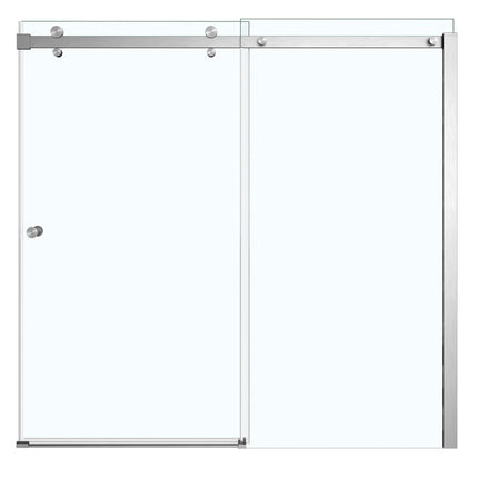 Luminescence 56 ½-59 x 55 ½-57 ½ in. 6 mm Sliding Tub Door for Alcove Installation with Clear glass in Brushed Nickel - Plumbing Market