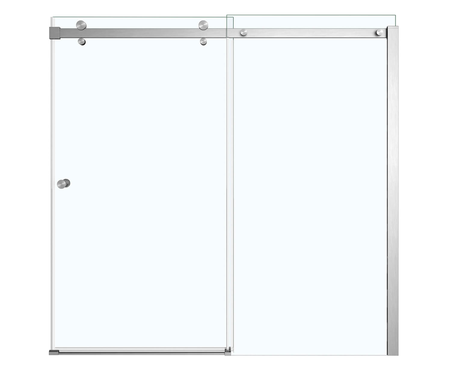 Luminescence 56 ½-59 x 55 ½-57 ½ in. 6 mm Sliding Tub Door for Alcove Installation with Clear glass in Brushed Nickel - Plumbing Market