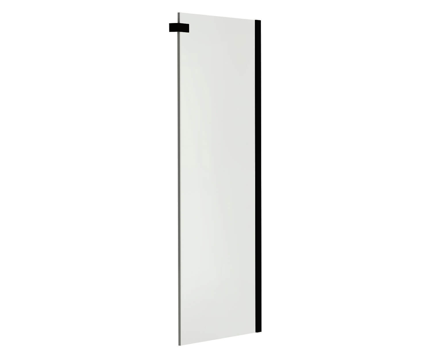Halo Return Panel for 32 in. Base with Clear glass in Matte Black - Plumbing Market