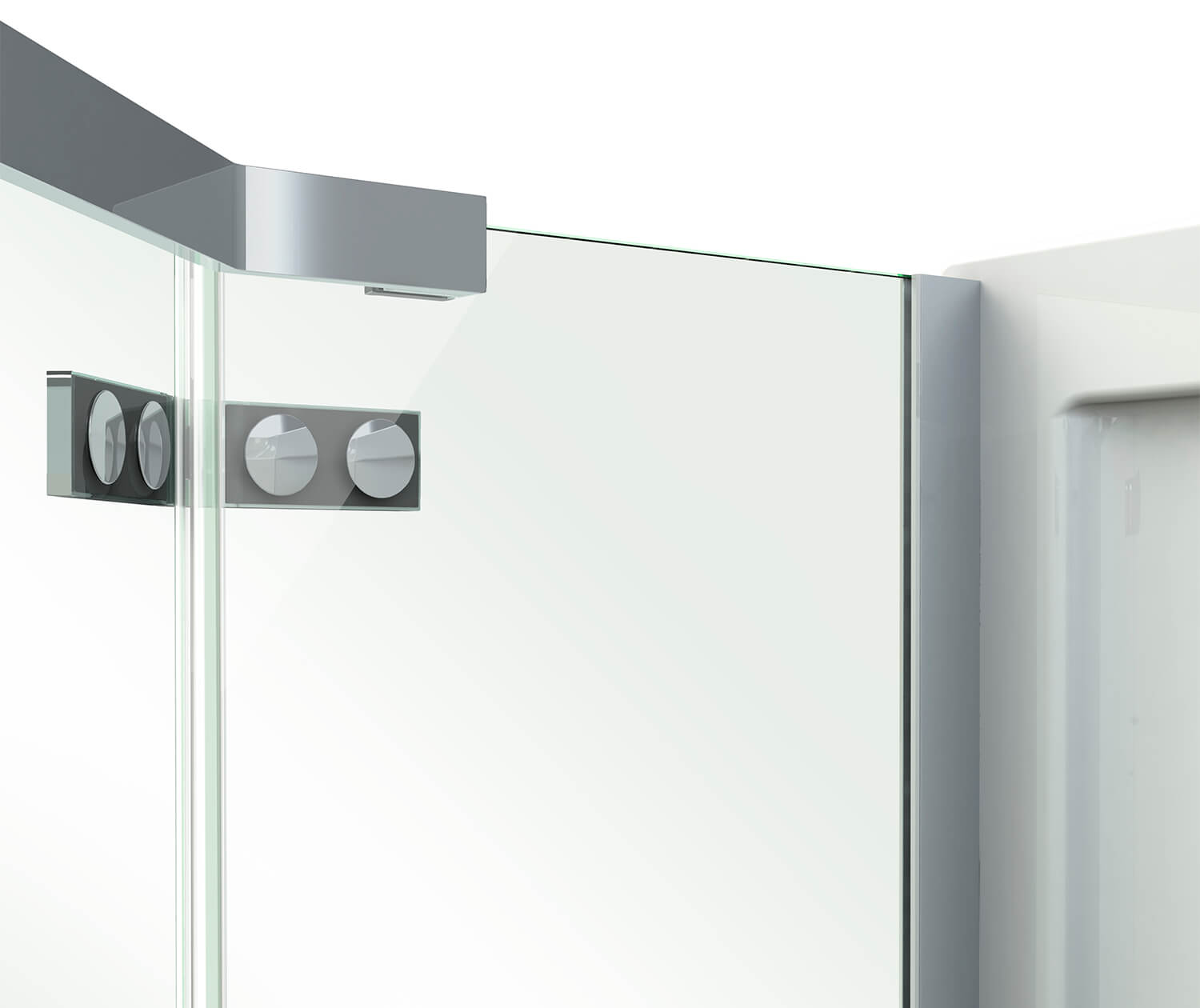 Davana Neo-angle 38 x 38 x 75 in. 8mm Pivot Shower Door for Corner Installation with Clear glass in Chrome - Plumbing Market
