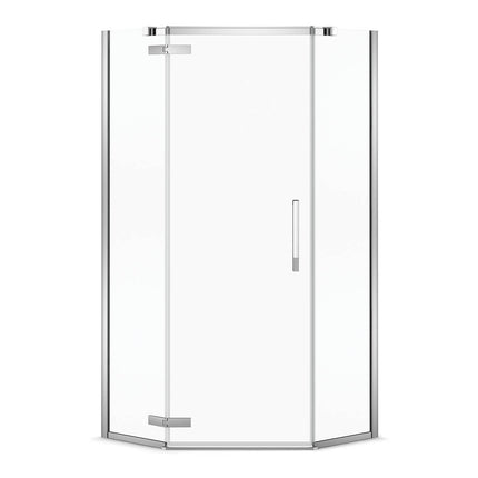 Davana Neo-angle 38 x 38 x 75 in. 8mm Pivot Shower Door for Corner Installation with Clear glass in Chrome - Plumbing Market