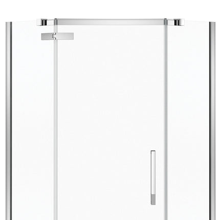 Davana Neo-angle 38 x 38 x 75 in. 8mm Pivot Shower Door for Corner Installation with Clear glass in Chrome - Plumbing Market
