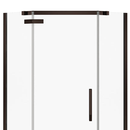 Davana Neo-angle 38 x 38 x 75 in. 8mm Pivot Shower Door for Corner Installation with Clear glass in Dark Bronze - Plumbing Market