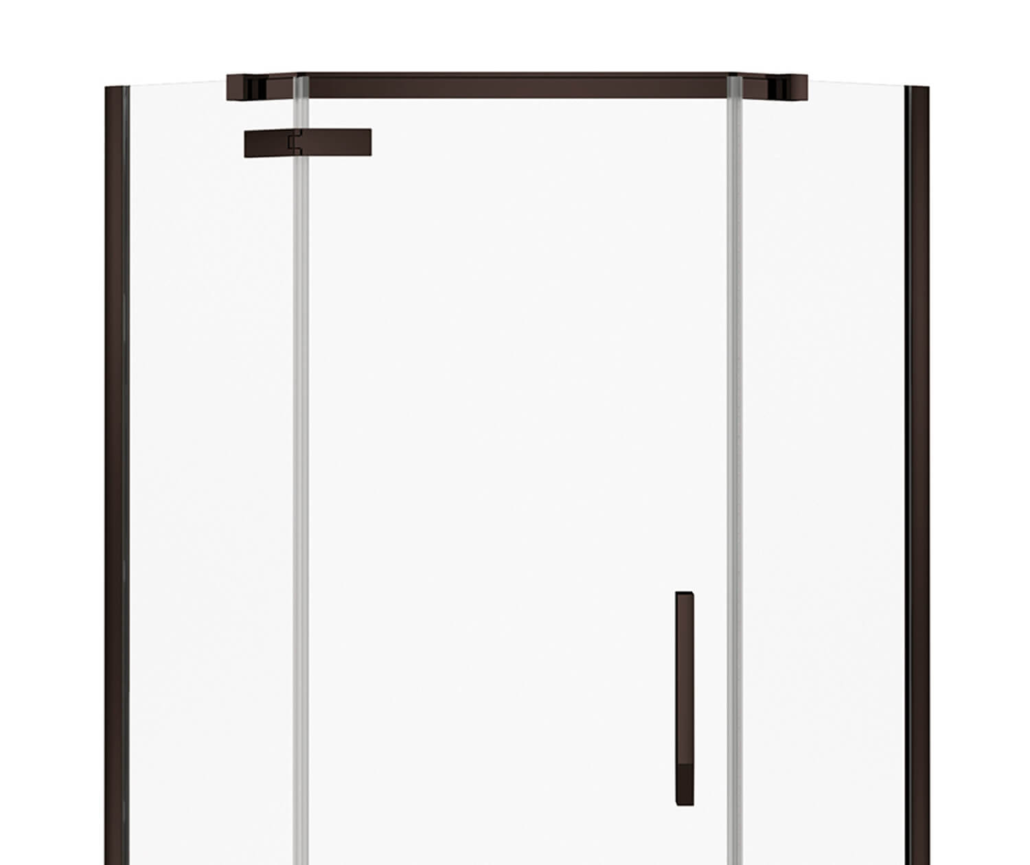 Davana Neo-angle 38 x 38 x 75 in. 8mm Pivot Shower Door for Corner Installation with Clear glass in Dark Bronze - Plumbing Market