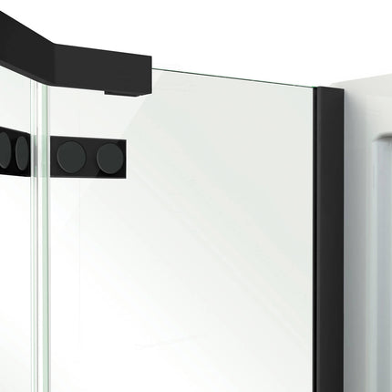 Davana Neo-angle 38 x 38 x 75 in. 8mm Pivot Shower Door for Corner Installation with Clear glass in Matte Black - Plumbing Market