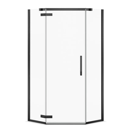 Davana Neo-angle 38 x 38 x 75 in. 8mm Pivot Shower Door for Corner Installation with Clear glass in Matte Black - Plumbing Market
