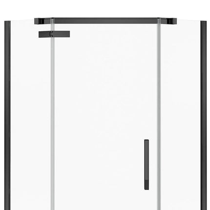 Davana Neo-angle 38 x 38 x 75 in. 8mm Pivot Shower Door for Corner Installation with Clear glass in Matte Black - Plumbing Market