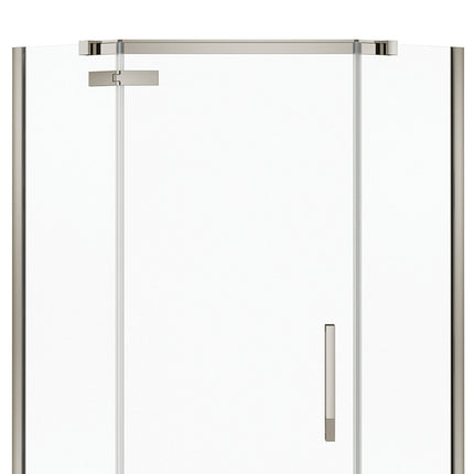 Davana Neo-angle 40 x 40 x 75 in. 8mm Pivot Shower Door for Corner Installation with Clear glass in Brushed Nickel - Plumbing Market