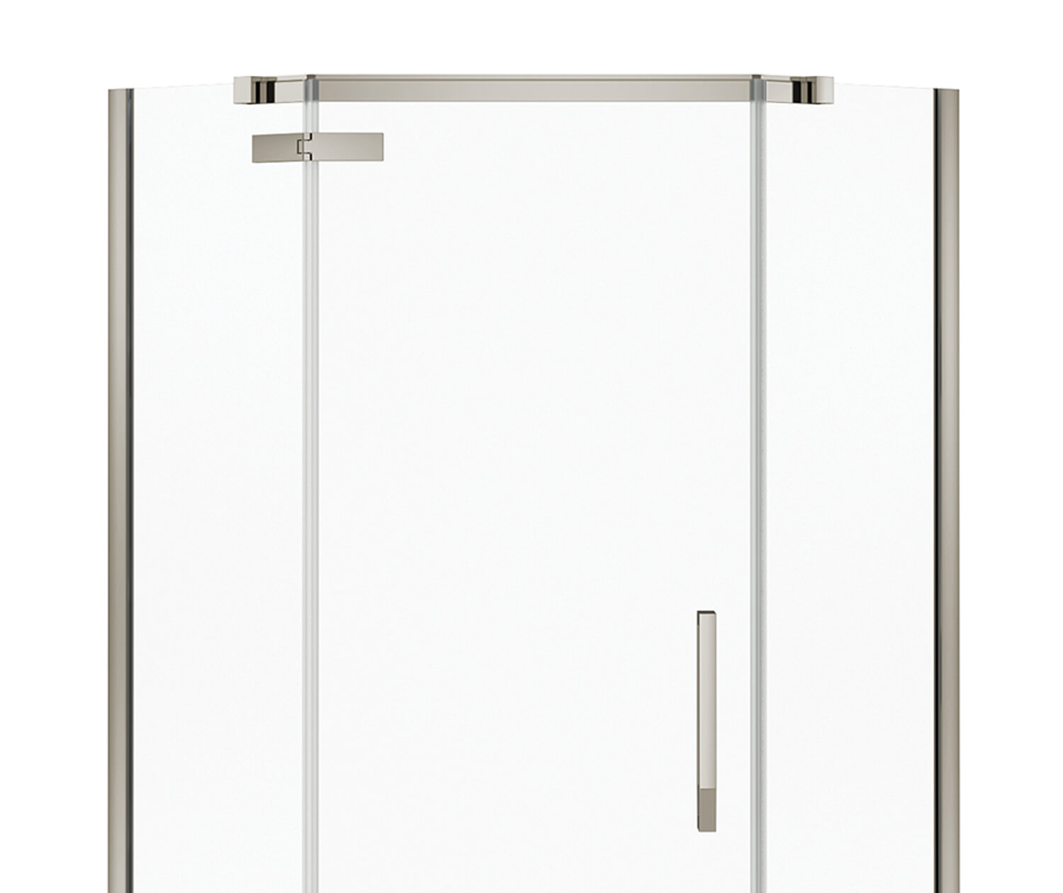 Davana Neo-angle 40 x 40 x 75 in. 8mm Pivot Shower Door for Corner Installation with Clear glass in Brushed Nickel - Plumbing Market
