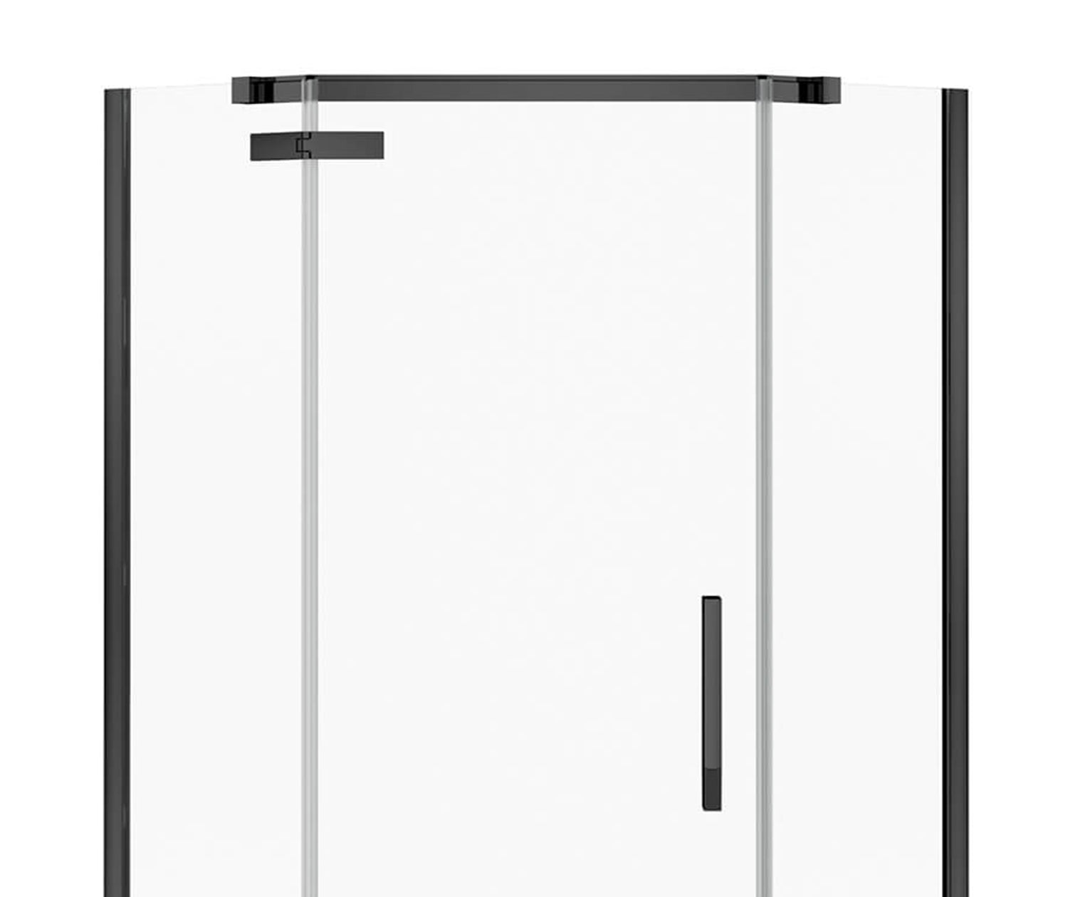 Davana Neo-angle 40 x 40 x 75 in. 8mm Pivot Shower Door for Corner Installation with Clear glass in Matte Black - Plumbing Market