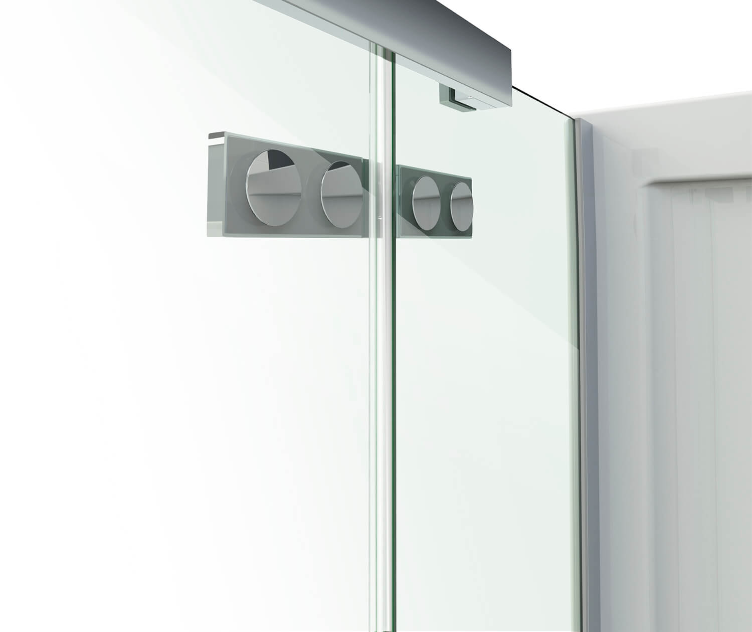 Davana Rectangular 42 x 34 x 75 in. 8mm Pivot Shower Door for Corner Installation with Clear glass in Chrome - Plumbing Market