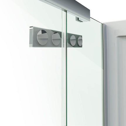 Davana Rectangular 42 x 34 x 75 in. 8mm Pivot Shower Door for Corner Installation with Clear glass in Chrome - Plumbing Market