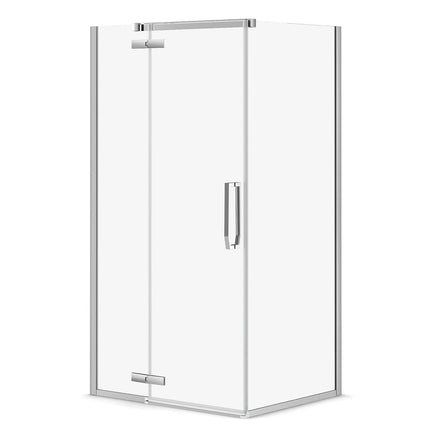 Davana Rectangular 42 x 34 x 75 in. 8mm Pivot Shower Door for Corner Installation with Clear glass in Chrome - Plumbing Market