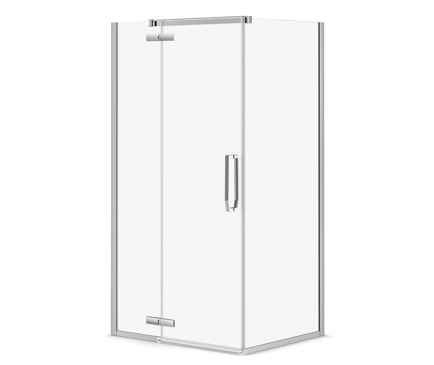 Davana Rectangular 42 x 34 x 75 in. 8mm Pivot Shower Door for Corner Installation with Clear glass in Chrome - Plumbing Market