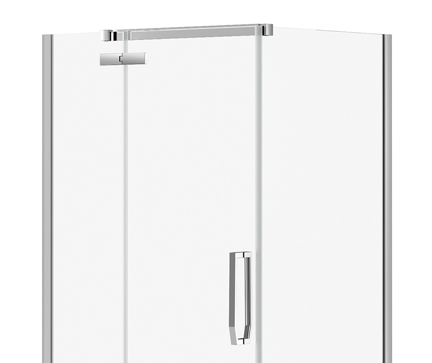 Davana Rectangular 42 x 34 x 75 in. 8mm Pivot Shower Door for Corner Installation with Clear glass in Chrome - Plumbing Market