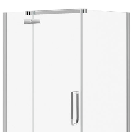 Davana Rectangular 42 x 34 x 75 in. 8mm Pivot Shower Door for Corner Installation with Clear glass in Chrome - Plumbing Market