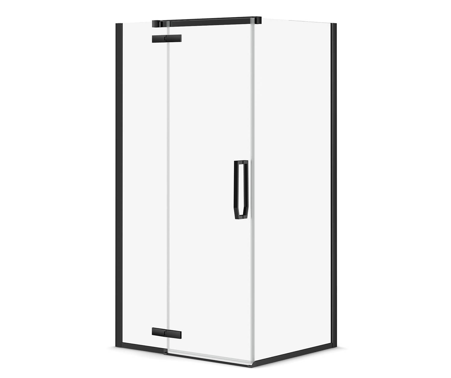 Davana Rectangular 42 x 34 x 75 in. 8mm Pivot Shower Door for Corner Installation with Clear glass in Dark Bronze - Plumbing Market