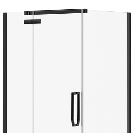 Davana Rectangular 42 x 34 x 75 in. 8mm Pivot Shower Door for Corner Installation with Clear glass in Dark Bronze - Plumbing Market