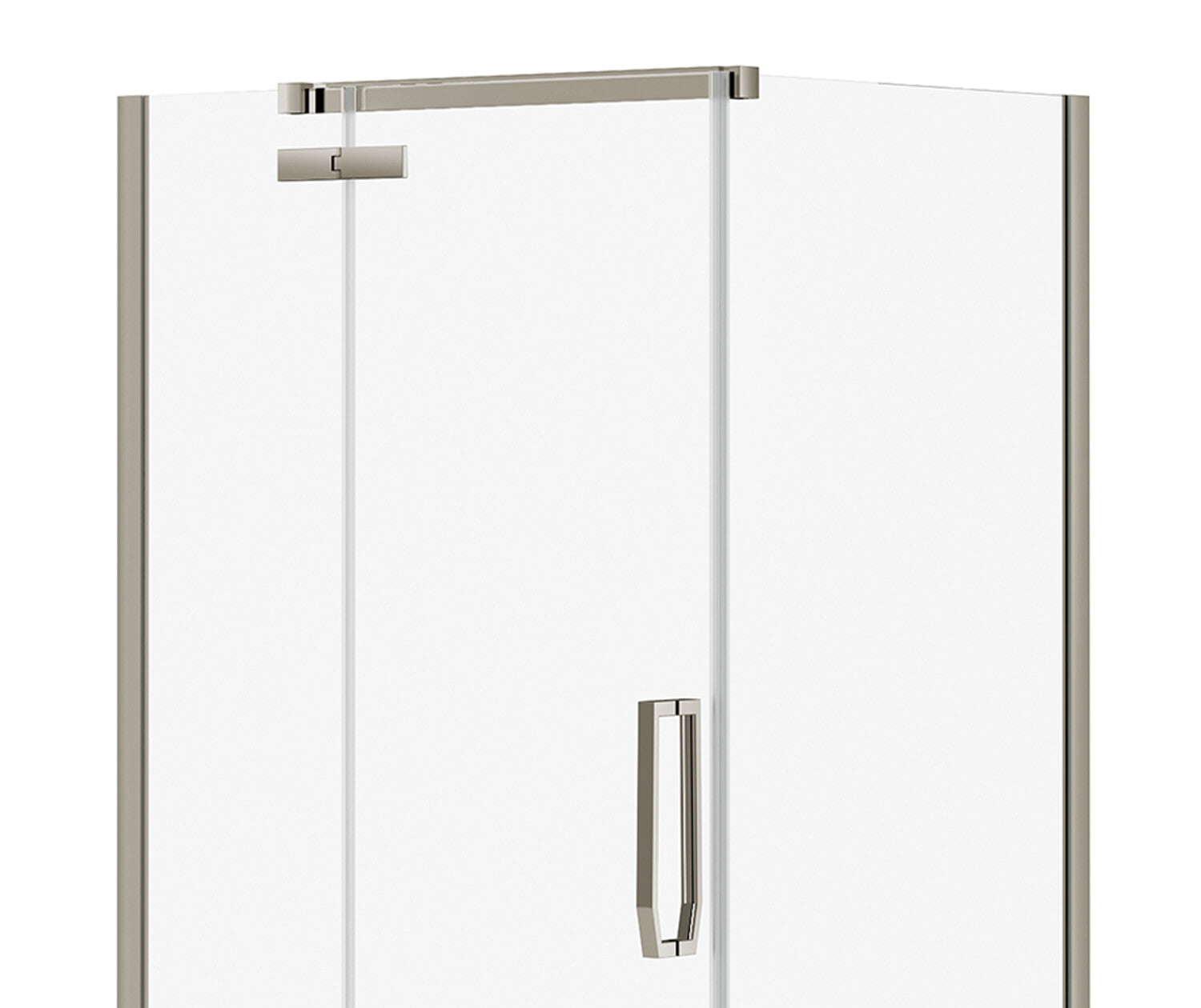 Davana Rectangular 42 x 34 x 75 in. 8mm Pivot Shower Door for Corner Installation with Clear glass in Brushed Nickel - Plumbing Market