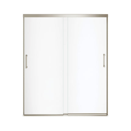 Incognito 70 56-59 x 70 ½ in. 6 mm Bypass Shower Door for Alcove Installation with Clear glass in Brushed Nickel - Plumbing Market
