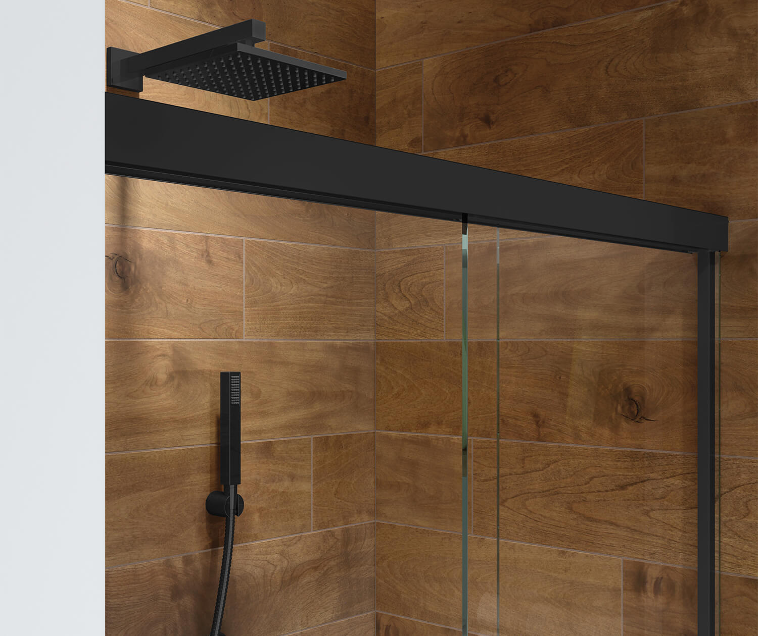 Incognito 70 56-59 x 70 ½ in. 6 mm Bypass Shower Door for Alcove Installation with Clear glass in Matte Black - Plumbing Market