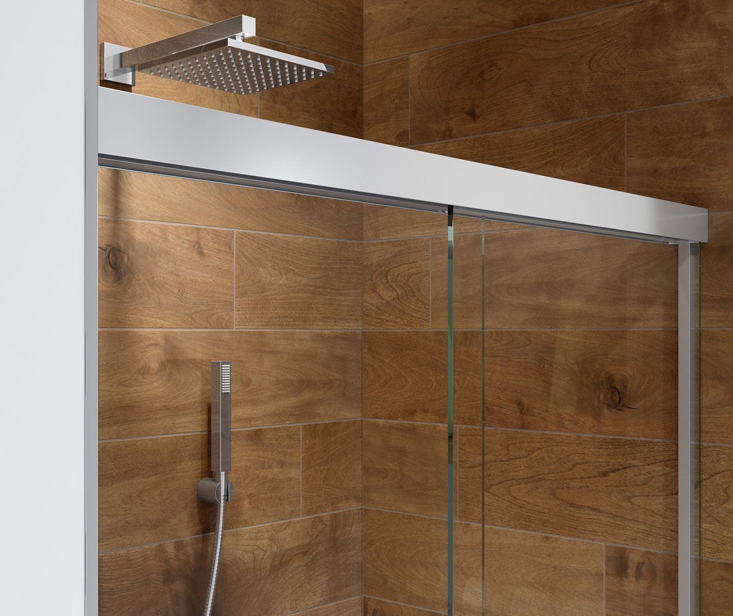 Incognito 57 56-59 x 56 ¾ in. 6 mm Bypass Tub Door for Alcove Installation with Clear glass in Chrome - Plumbing Market
