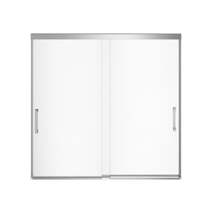 Incognito 57 56-59 x 56 ¾ in. 6 mm Bypass Tub Door for Alcove Installation with Clear glass in Chrome - Plumbing Market