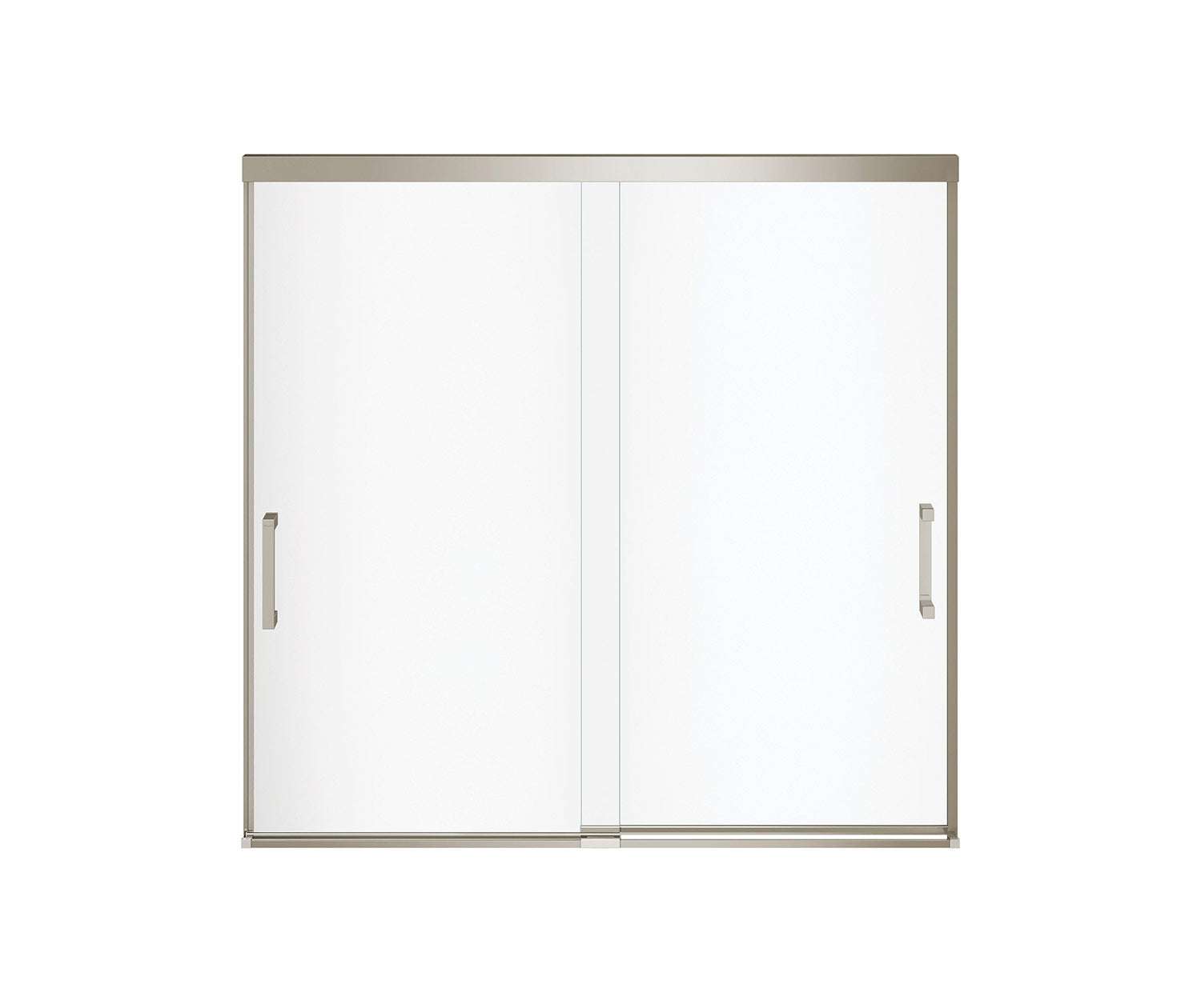 Incognito 57 56-59 x 56 ¾ in. 6 mm Bypass Tub Door for Alcove Installation with Clear glass in Brushed Nickel - Plumbing Market