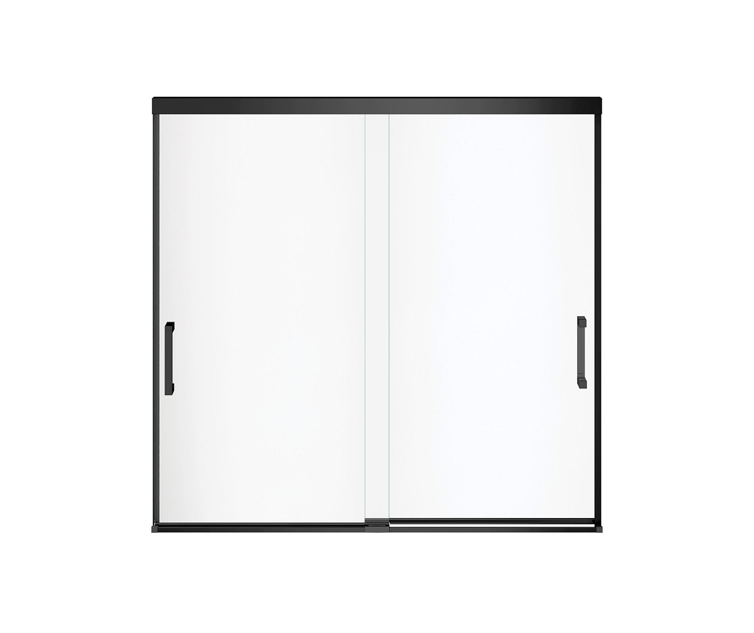 Incognito 57 56-59 x 56 ¾ in. 6 mm Bypass Tub Door for Alcove Installation with Clear glass in Matte Black - Plumbing Market