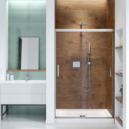 Incognito 70 44-47 x 70 ½ in. 8 mm Bypass Shower Door for Alcove Installation with Clear glass in Chrome - Plumbing Market
