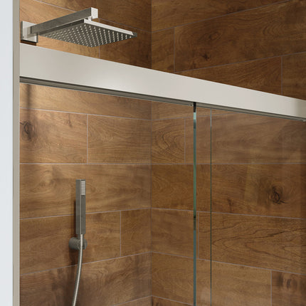 Incognito 70 44-47 x 70 ½ in. 8 mm Bypass Shower Door for Alcove Installation with Clear glass in Brushed Nickel - Plumbing Market