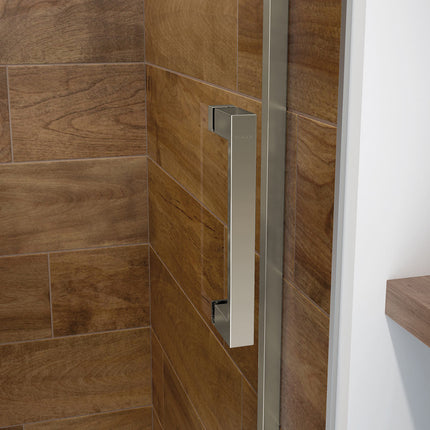 Incognito 56-59 x 56 3/4 in. 8 mm Bypass Tub Door for Alcove Installation with Clear glass in Brushed Nickel - Plumbing Market