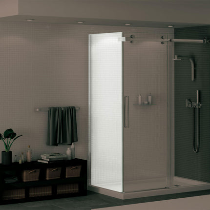 Halo Return Panel for 30 in. Base with Clear glass in Chrome - Plumbing Market