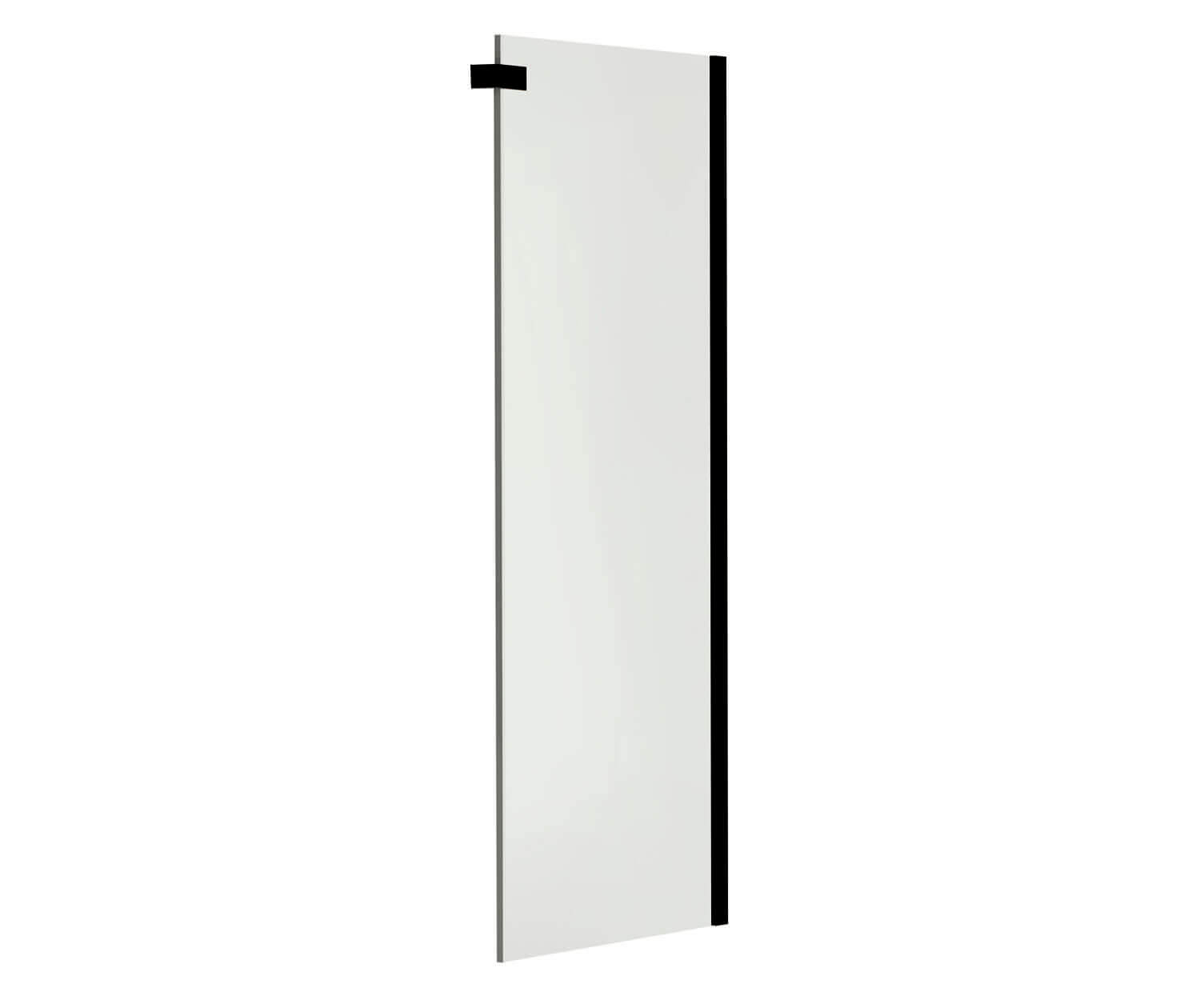 Halo Return Panel for 36 in. Base with Clear glass in Matte Black - Plumbing Market