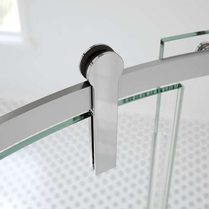 Maax Outback Round 36 x 36 x 75 5/8 in. 8mm Sliding Shower Door for Corner Installation with Clear glass in Chrome 139410-900-084-001 - Plumbing Market