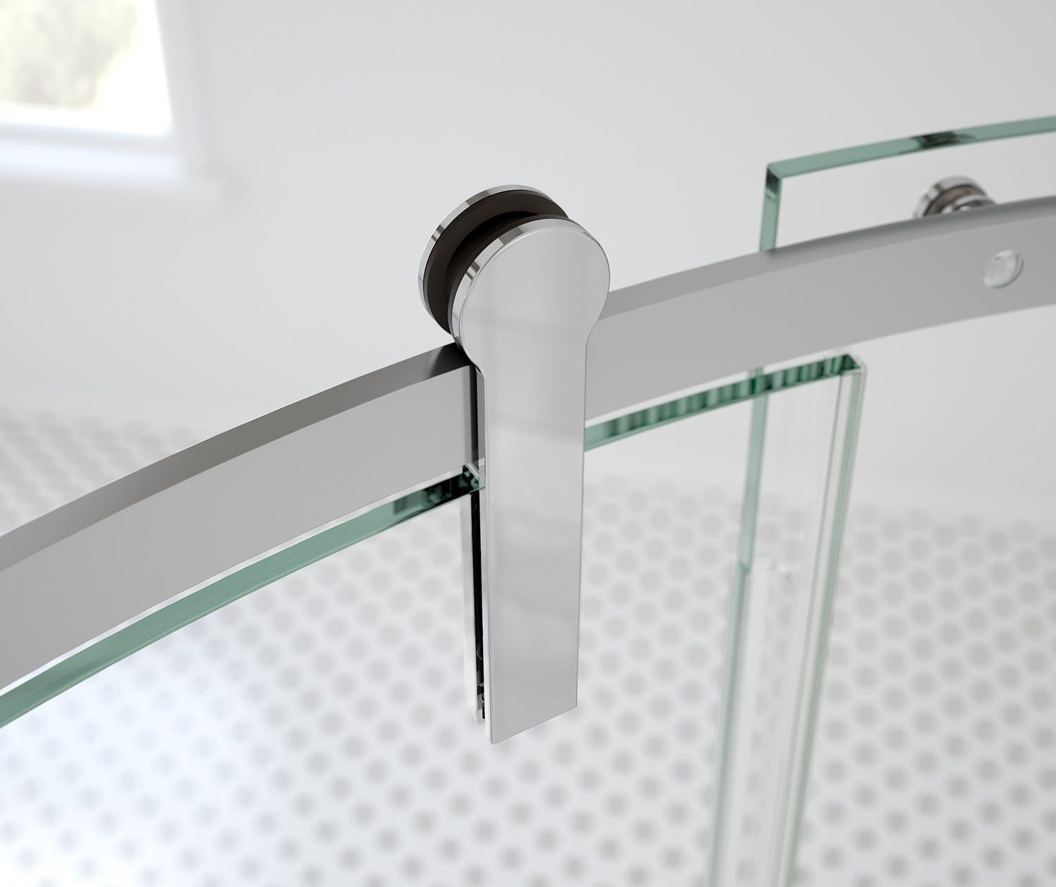 Maax Outback Round 36 x 36 x 75 5/8 in. 8mm Sliding Shower Door for Corner Installation with Clear glass in Chrome 139410-900-084-001 - Plumbing Market