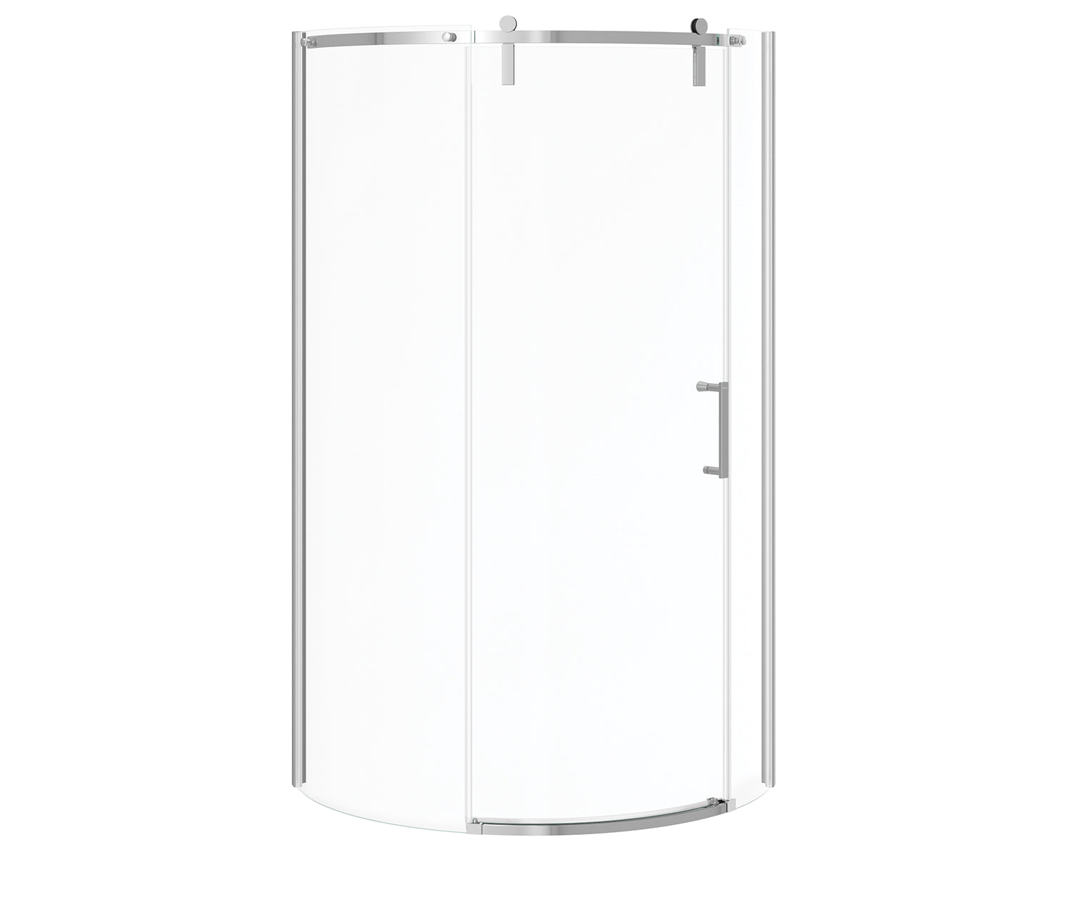 Maax Outback Round 36 x 36 x 75 5/8 in. 8mm Sliding Shower Door for Corner Installation with Clear glass in Chrome 139410-900-084-001 - Plumbing Market