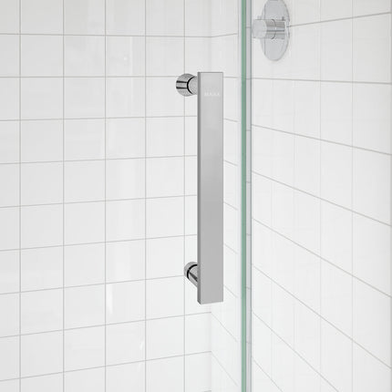 Maax Outback Round 36 x 36 x 75 5/8 in. 8mm Sliding Shower Door for Corner Installation with Clear glass in Chrome 139410-900-084-001 - Plumbing Market