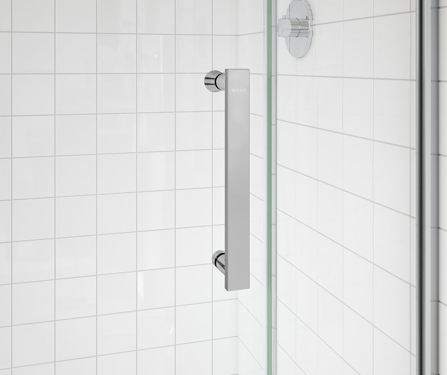 Maax Outback Round 36 x 36 x 75 5/8 in. 8mm Sliding Shower Door for Corner Installation with Clear glass in Chrome 139410-900-084-001 - Plumbing Market