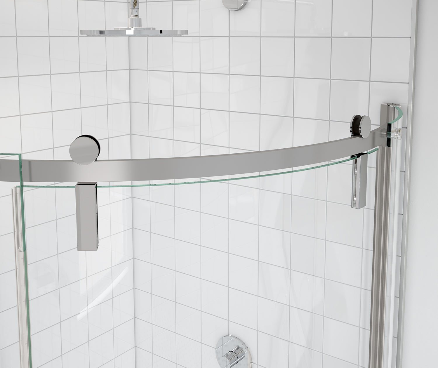 Maax Outback Round 36 x 36 x 75 5/8 in. 8mm Sliding Shower Door for Corner Installation with Clear glass in Chrome 139410-900-084-001 - Plumbing Market